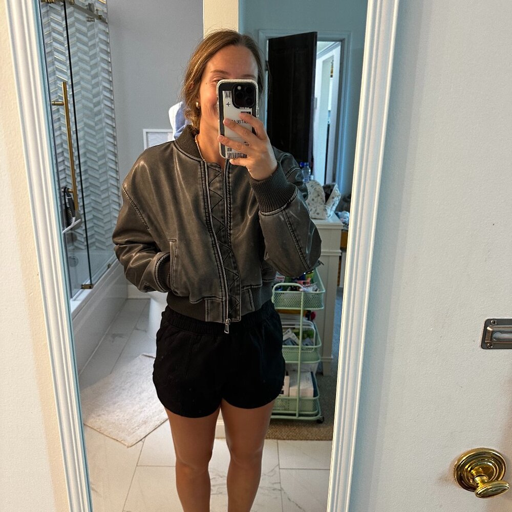 Zara Leather Bomber